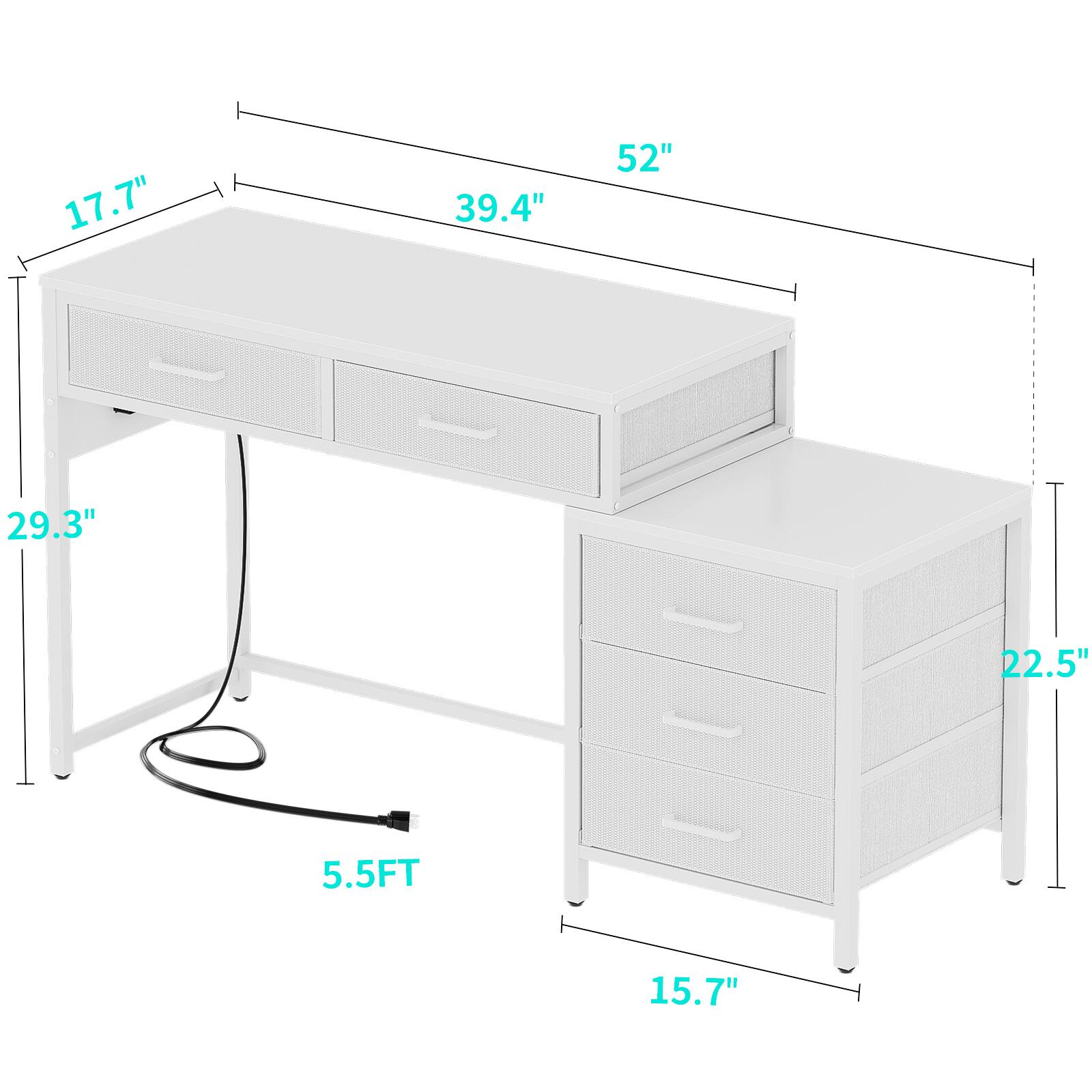 17.7" 39.4" 52" 29.3" 22.5" 5.5FT 15.7"