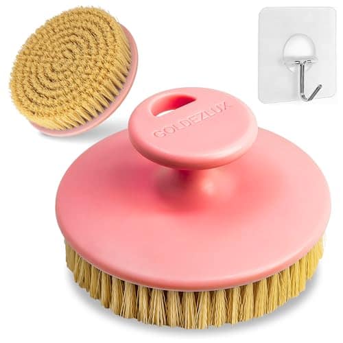 DORLUKFU - ® Dry Brushing Body Brush Perfect Large Size & Comfortable Grip, Stiff Firm Bristles Exfoliate, Promote Smooth Skin,