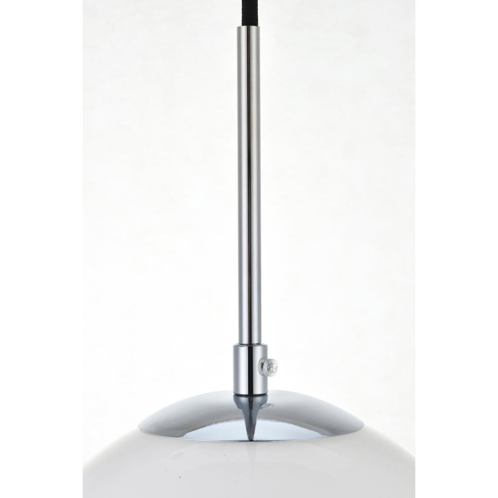 Alt View 1. Living District - Baxter 1 Light Chrome Pendant With Frosted White Glass - Chrome And Frosted White.
