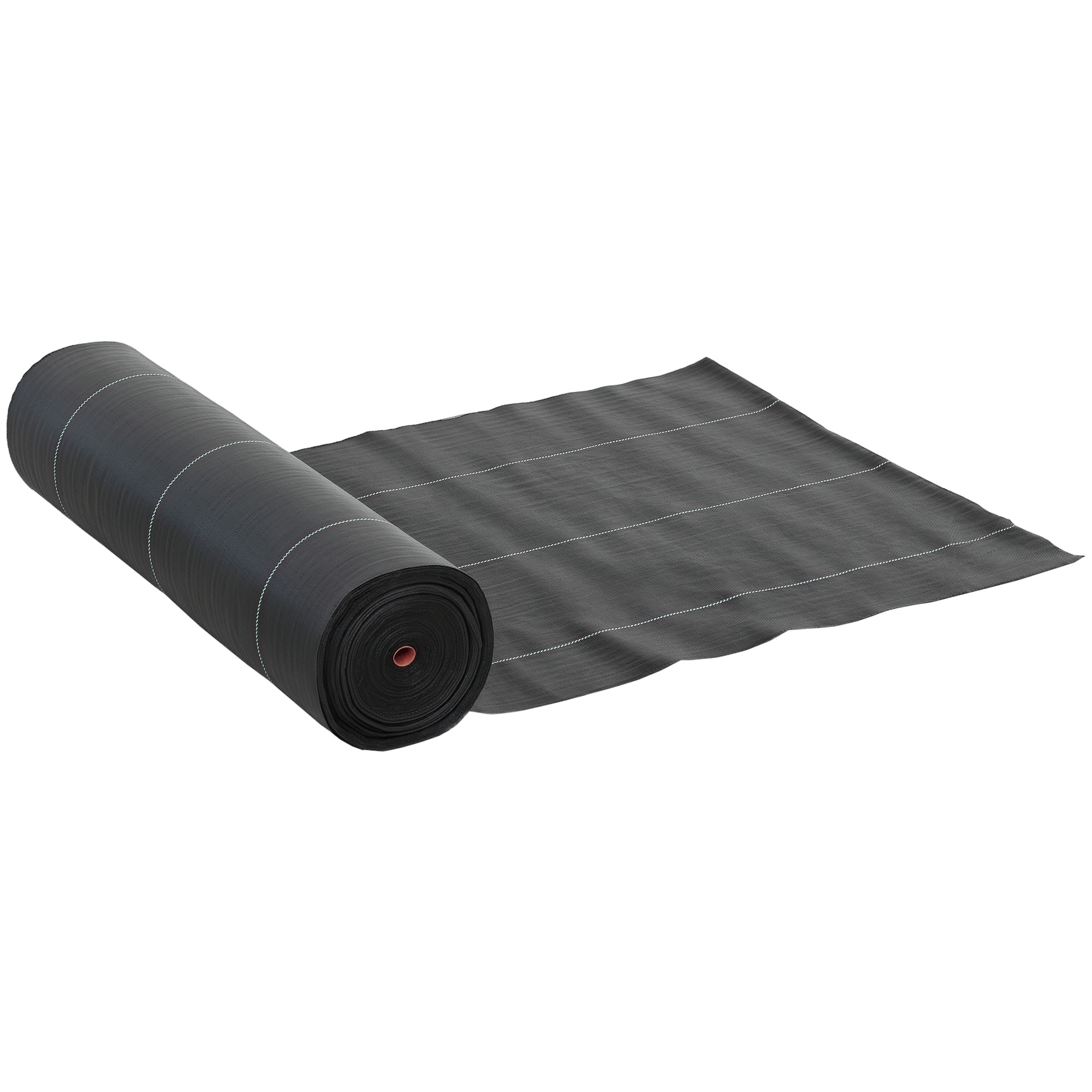 Outsunny - 6FT x 300FT Weed Barrier Landscape Fabric Heavy Duty, 5oz Woven Weed Control Fabric - Black
