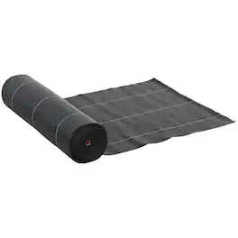 Outsunny - 6FT x 300FT Weed Barrier Landscape Fabric Heavy Duty, 5oz Woven Weed Control Fabric - Black