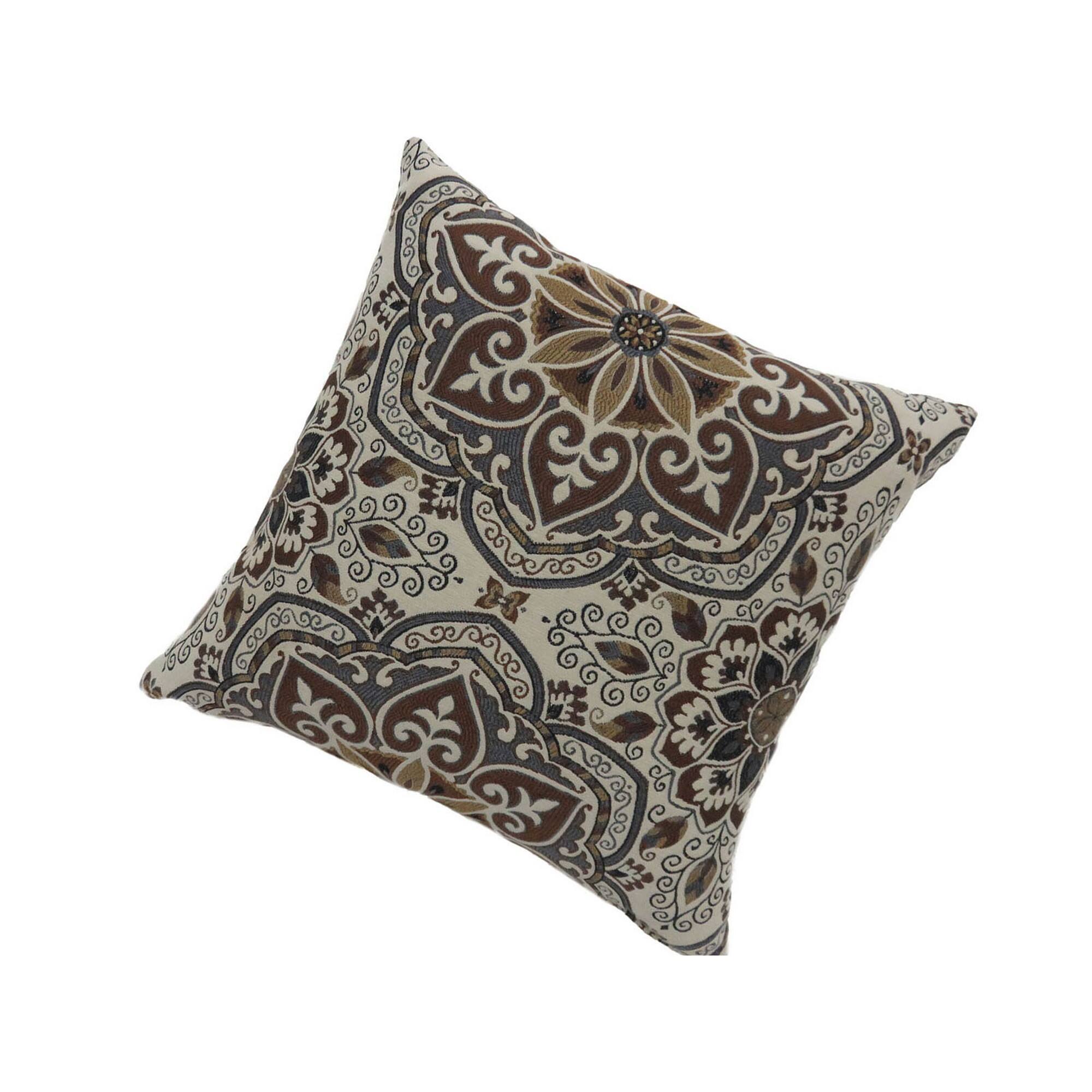 Angle. Manhattan Lane - Contemporary Style Medallion Patterned Set of 2 Throw Pillow - Multicolor.