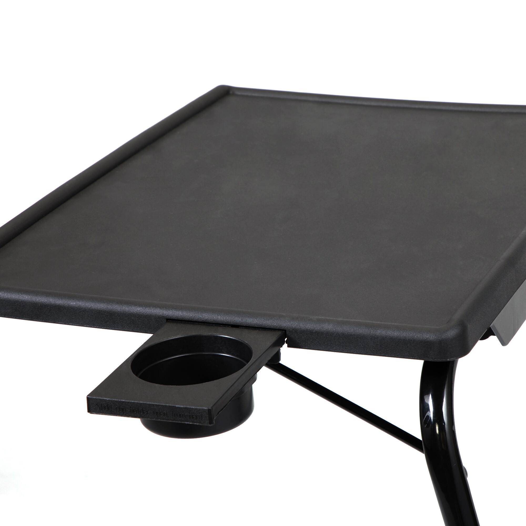 Alt View 4. Spaco - Spaco Portable Computer Desk, Height Adjustable 20-28 Inch, 6 Levels 3 Angles, Foldable Steel Frame, Cup Holder, 55LBS - Black.