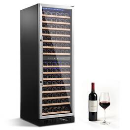 VEVOR - 24 inch Wine Fridge 160-Bottle Wine Cooler Refrigerator for Home Bar, Dual Zone,Built-in or Freestanding Compressor Wine - Black;Silver