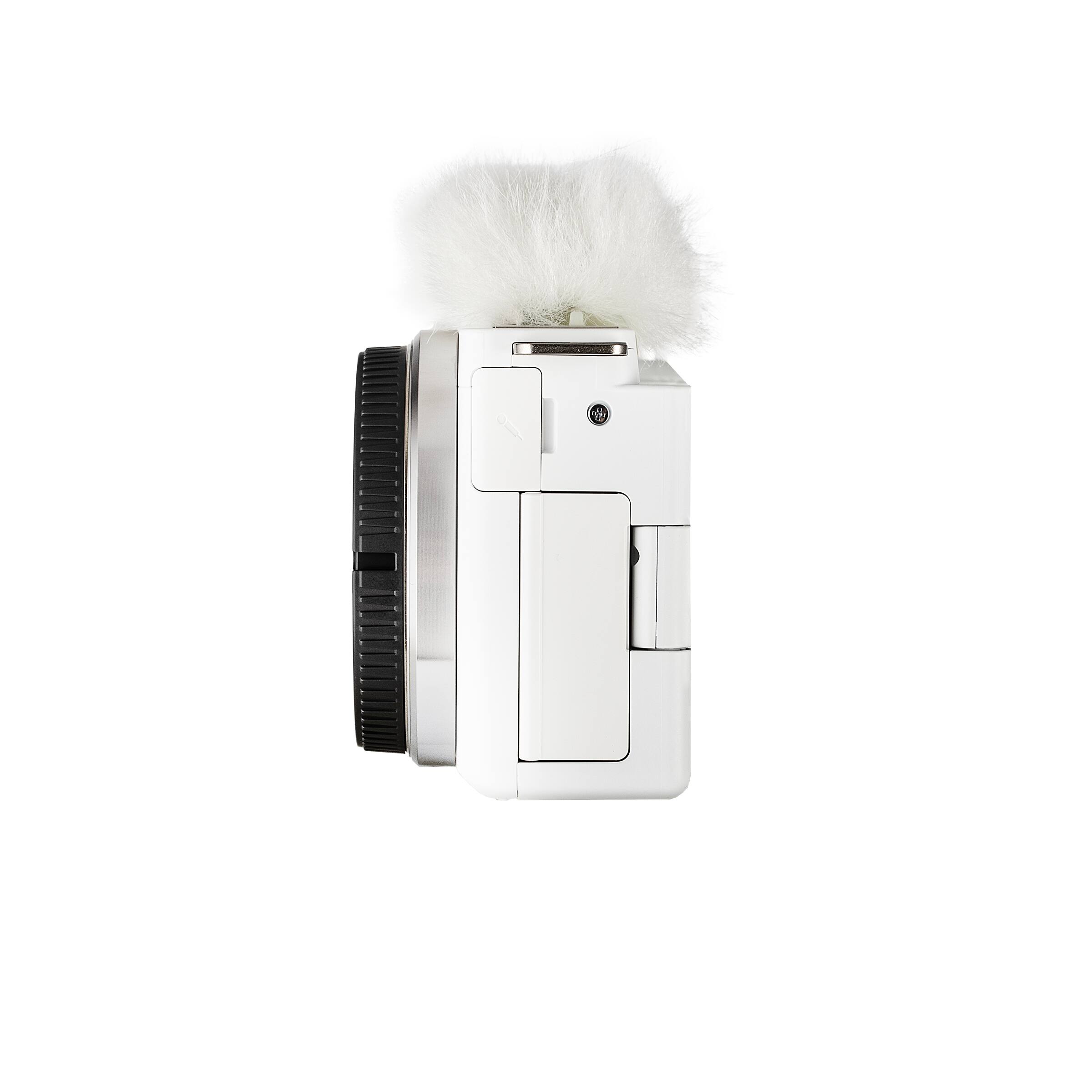 Alt View 5. Sony - Sony ZV-E10 Mirrorless Camera (White)+ 64GB Memory Card + Photo Software + More Bundle.