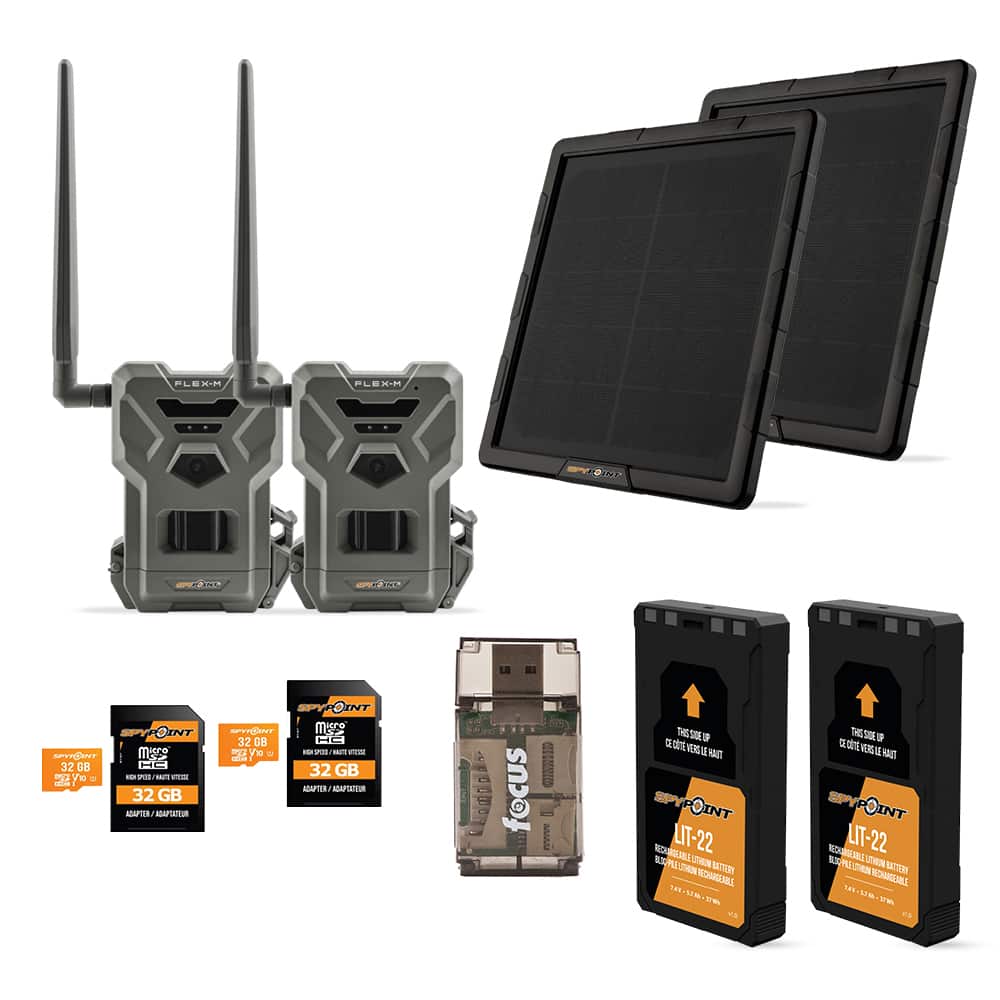 Spypoint - FLEX-M Trail Camera Bundle with SPLB Solar Panel and Accessories