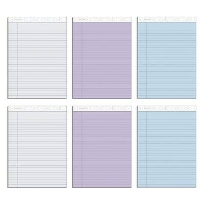 TOPS - Prism Notepad, 8.5" x 11.75", Wide Ruled, 50 Sheets/Pad, 6 Pads/Pack (TOP63116) - Assorted