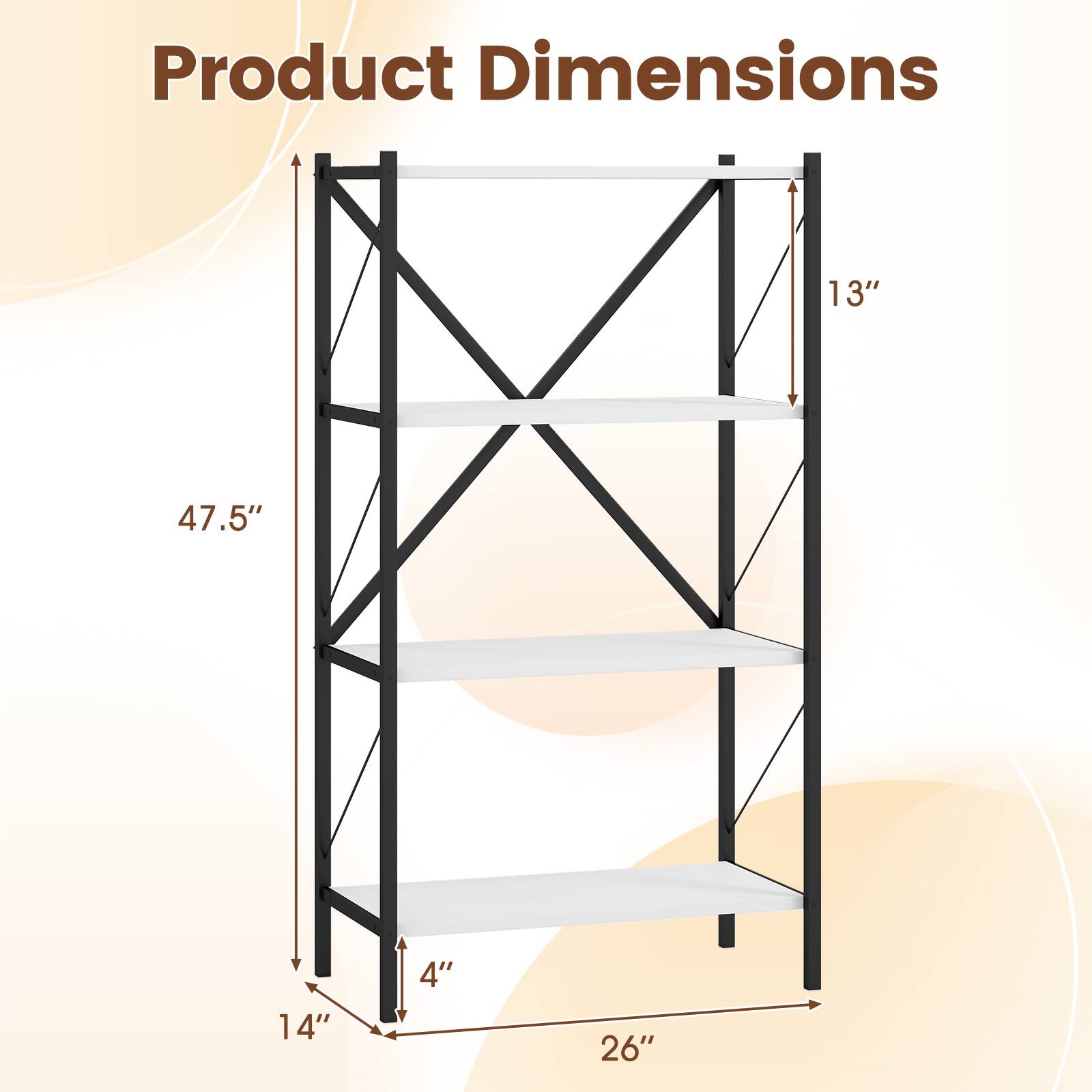 Product Dimensions: 13" x 47.5" x 14" x 4" x 26"