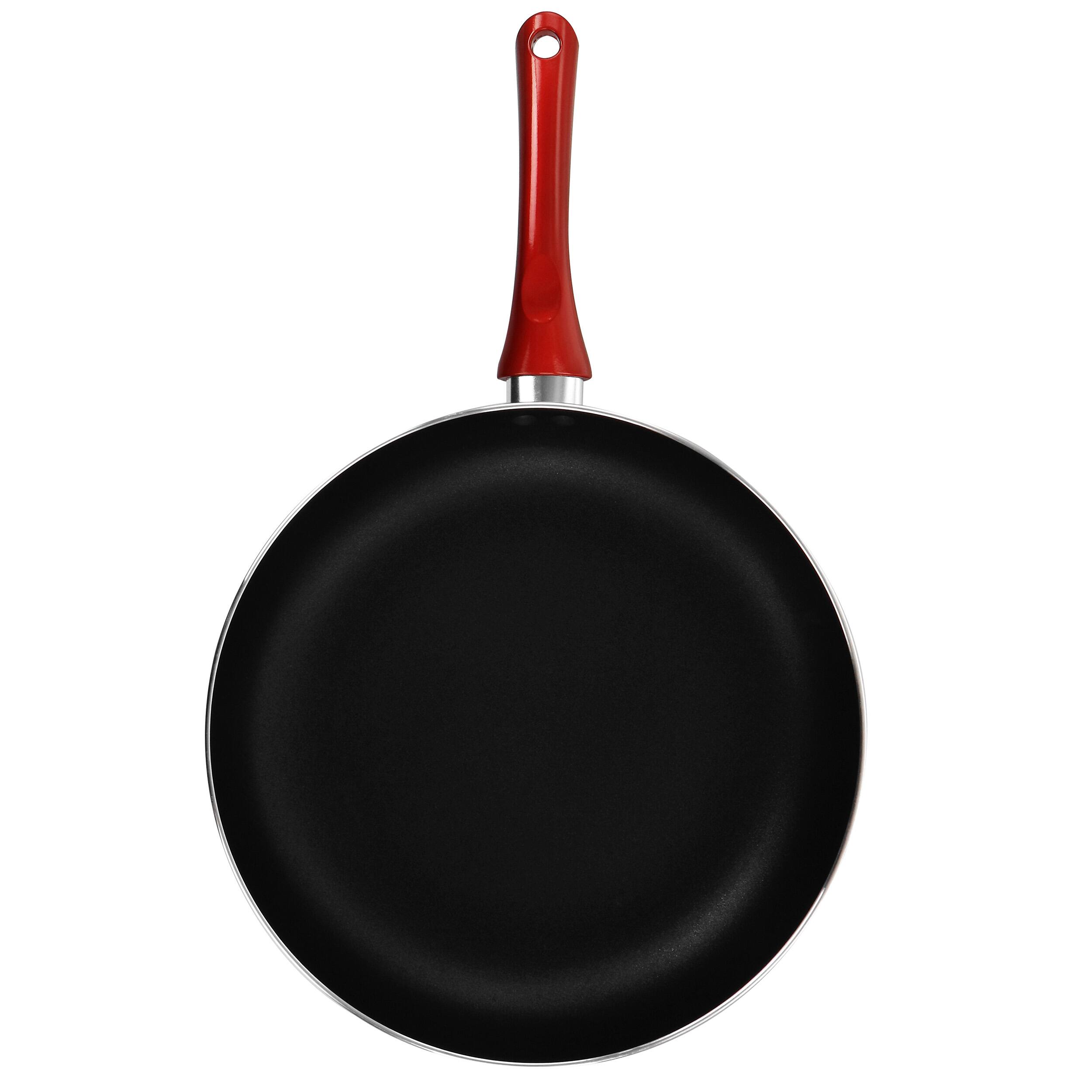 Alt View 4. Better Chef - Better Chef 12in Silver Metallic Non Stick Gourmet Fry Pan in Red - Red.