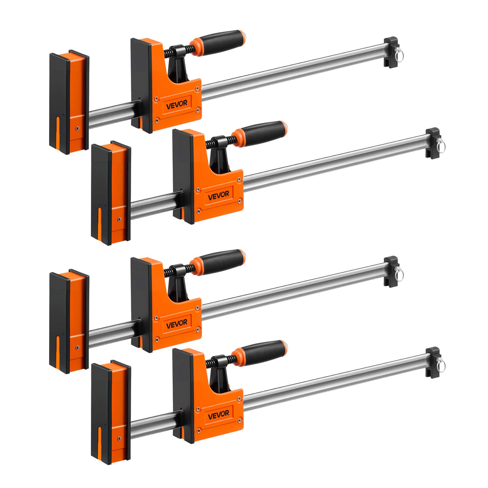 "VEVOR - Bar Clamps for Woodworking, 4-Pack, 24"" Opening F Clamps, 1500 lbs Load Limit, Clamp/Spreader 2 Modes, Soft Rubber Pads - Orange;Black" price history on PriceWatchPro