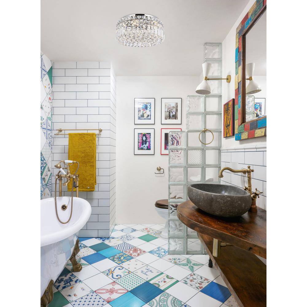 Alt View 2. Elegant Lighting - Maxime 4 light Chrome Flush Mount Clear Royal Cut Crystal - Chrome.