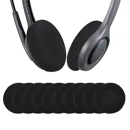 Unique Bargains - 10pcs Foam Ear Pads (2.76"/70mm) - High Density Soft Sponge Covers for Music/Gaming, Fits Most Headsets - Black