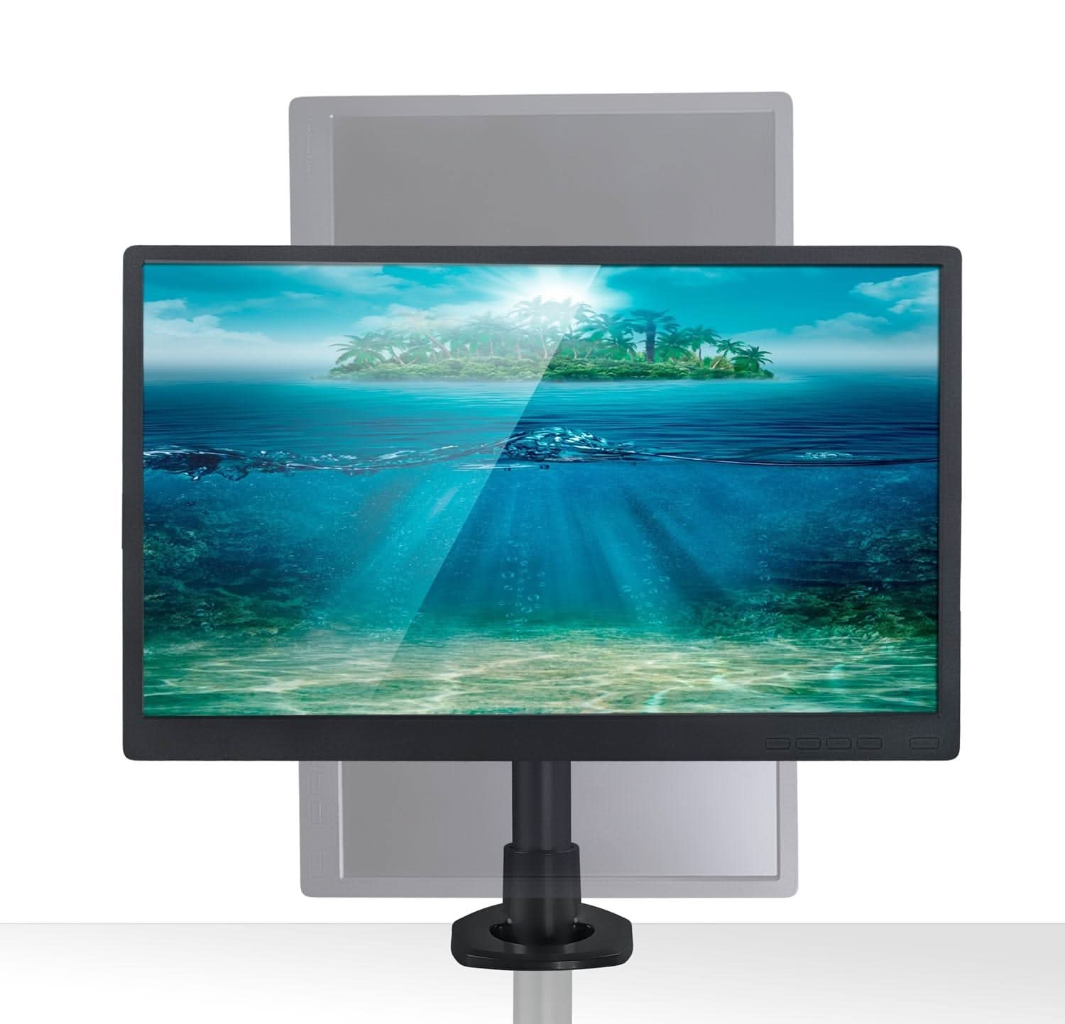 Back. Mount-It! - Single Monitor Desk Mount for Up to 32″ Screens – Tilt, Swivel, Rotate & Height Adjustable, Black - Black.