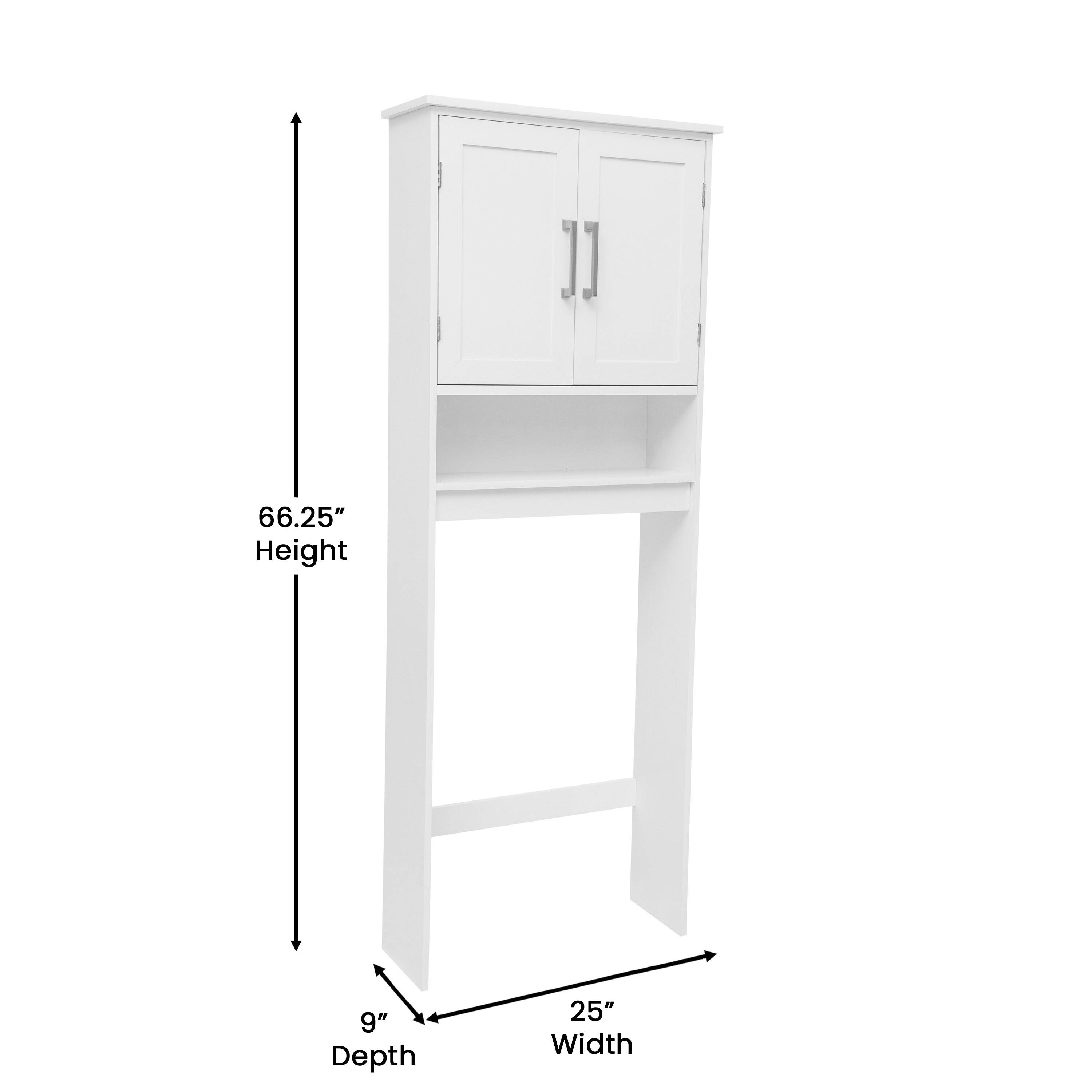 66.25" Height  
9" Depth  
25" Width