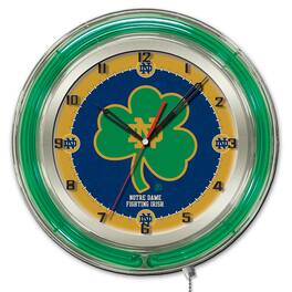 Holland Bar Stool Co. - Notre Dame Fighting Irish 19" Shamrock Neon Wall Clock - Multicolor
