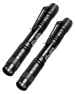 VEVOR - Pen Light, 2-Pack 100 Lumens Pocket Flashlight with Clip, IPX4 Waterproof Portable Penlight, Compact and Lightweigh - Black