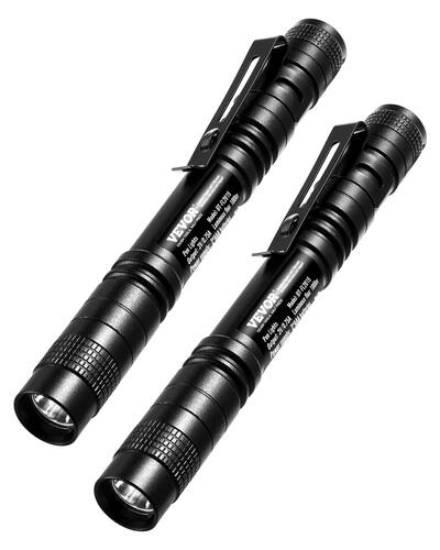 VEVOR Pen Light, 2 Pack 100 Lumens Pocket Flashlight with Clip, IPX4 Waterproof Portable Penlight, Compact and Lightweigh Black BT-FL2015 - Best Buy VEVOR Pen Light, 2 Pack 100 Lumens Pocket Flashlight with Clip, IPX4 Waterproof Portable Penlight, Compact and Lightweigh Black BT-FL2015 - Best Buy