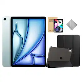 Apple - 11-inch iPad A16 chip with Wi-Fi - 128GB - With Black Case Bundle - Blue