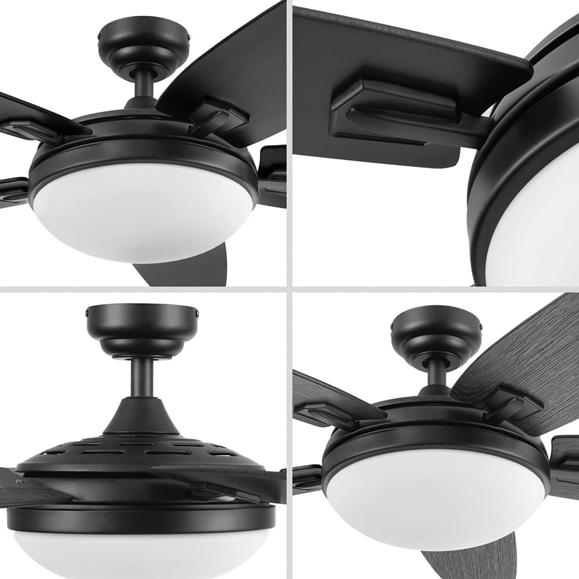 Alt View 6. Honeywell - Honeywell 48" Contemporary Ceiling Fan, LED Light, Remote Control, Carmel, Black - Black.