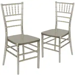 Emma + Oliver - 2 Pack PREMIUM Resin Stacking Chiavari Chair - Champagne