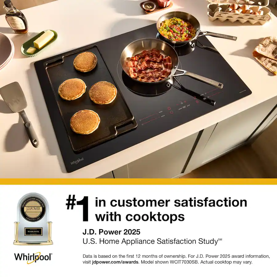 Whirlpool 30 in. Wide 4 element Built In Electric Induction Cooktop ...