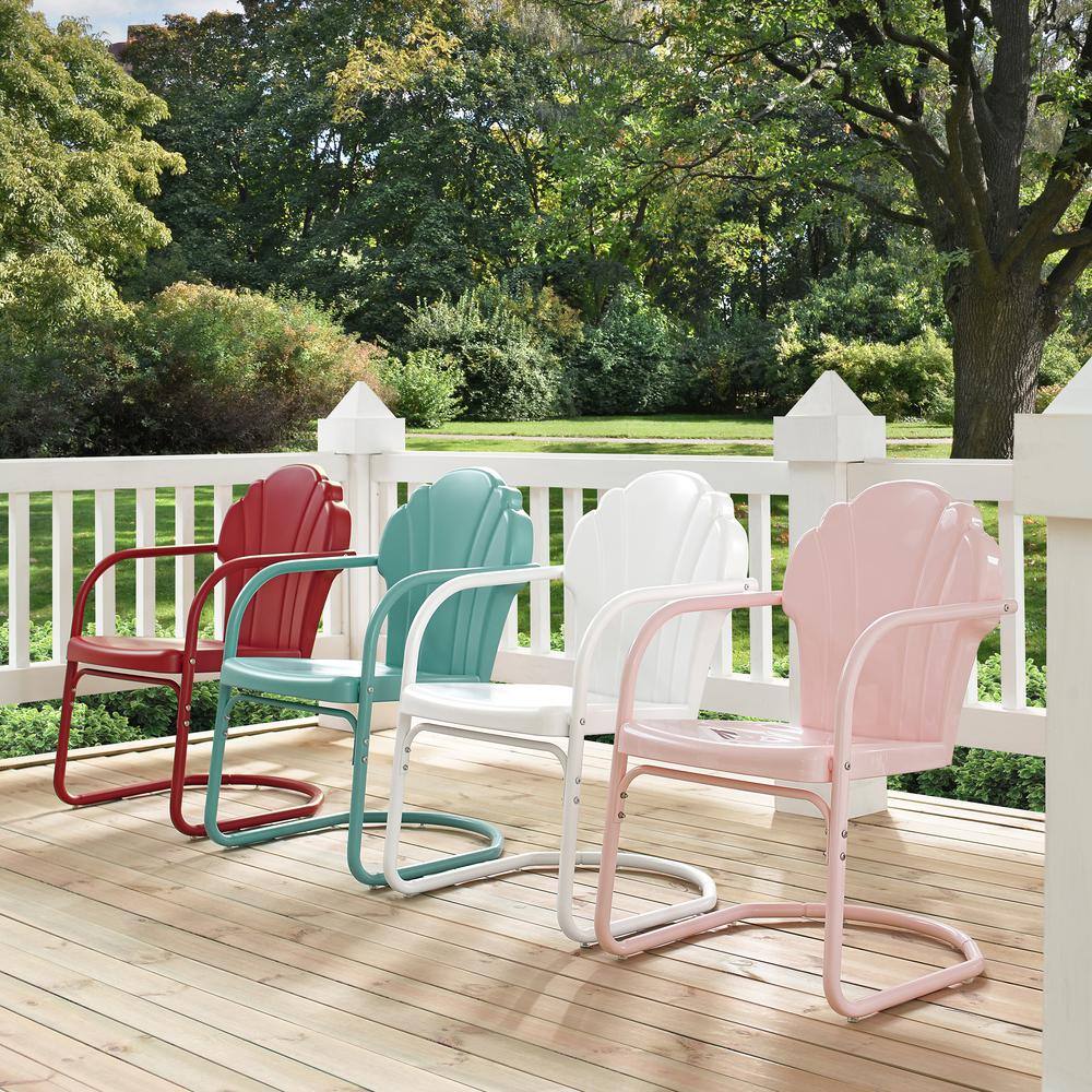 Alt View 6. Crosley Furniture - Tulip 2Pc Retro Outdoor Chair Set - 2 Chairs - Pastel Pink Gloss.