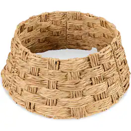 Best Choice Products - 24in Basket Woven Hyacinth Christmas Tree Collar, Skirt Accessory w/ Cord Cut-Out - Natural - Natural – Basket Weave
