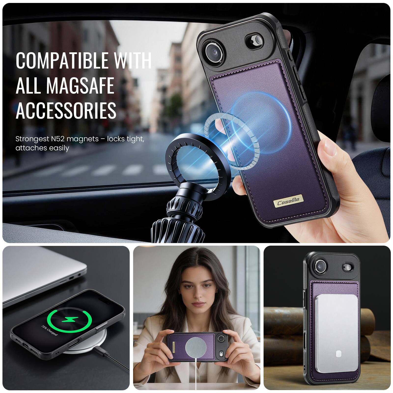 COMPATIBLE WITH ALL MAGSAFE ACCESSORIES

Strongest N52 magnets - locks tight, attaches easily

Caselila