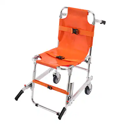 Front. VEVOR - EMS Stair Chair, 350 lbs Load Capacity, Foldable Aluminum Emergency Stair Climbing Wheelchair with 2 Wheels - Sliver,Orange.