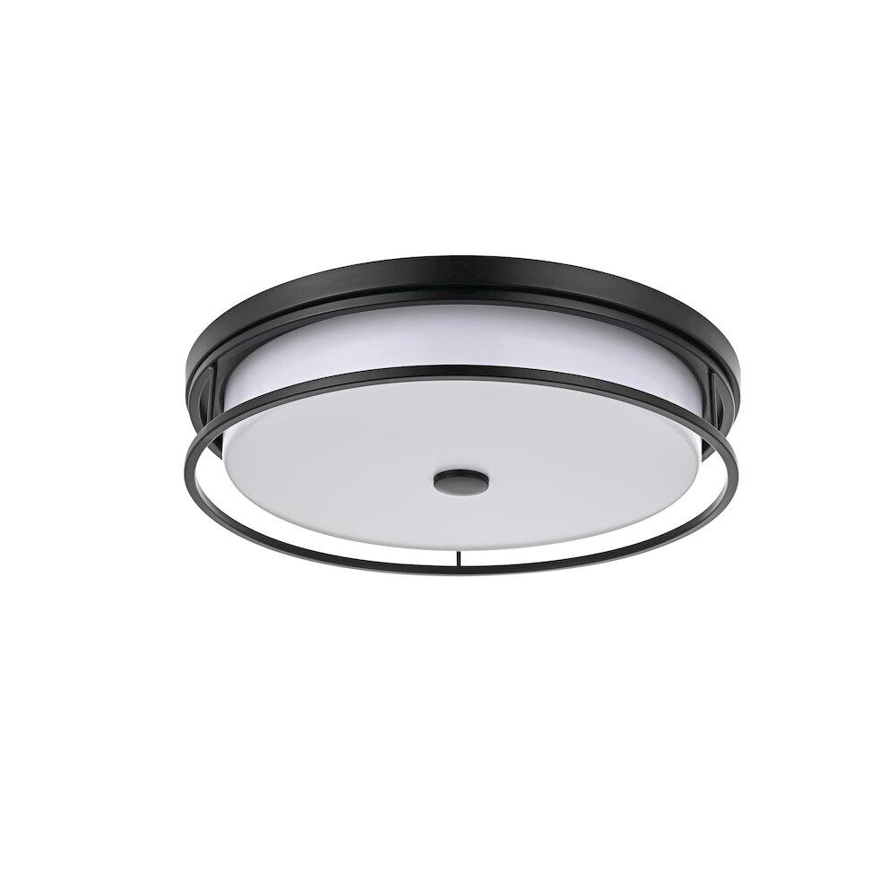 Angle. Living District - Kolson 20 Inch Led Flush Mount Ceiling Light In Black - Black.