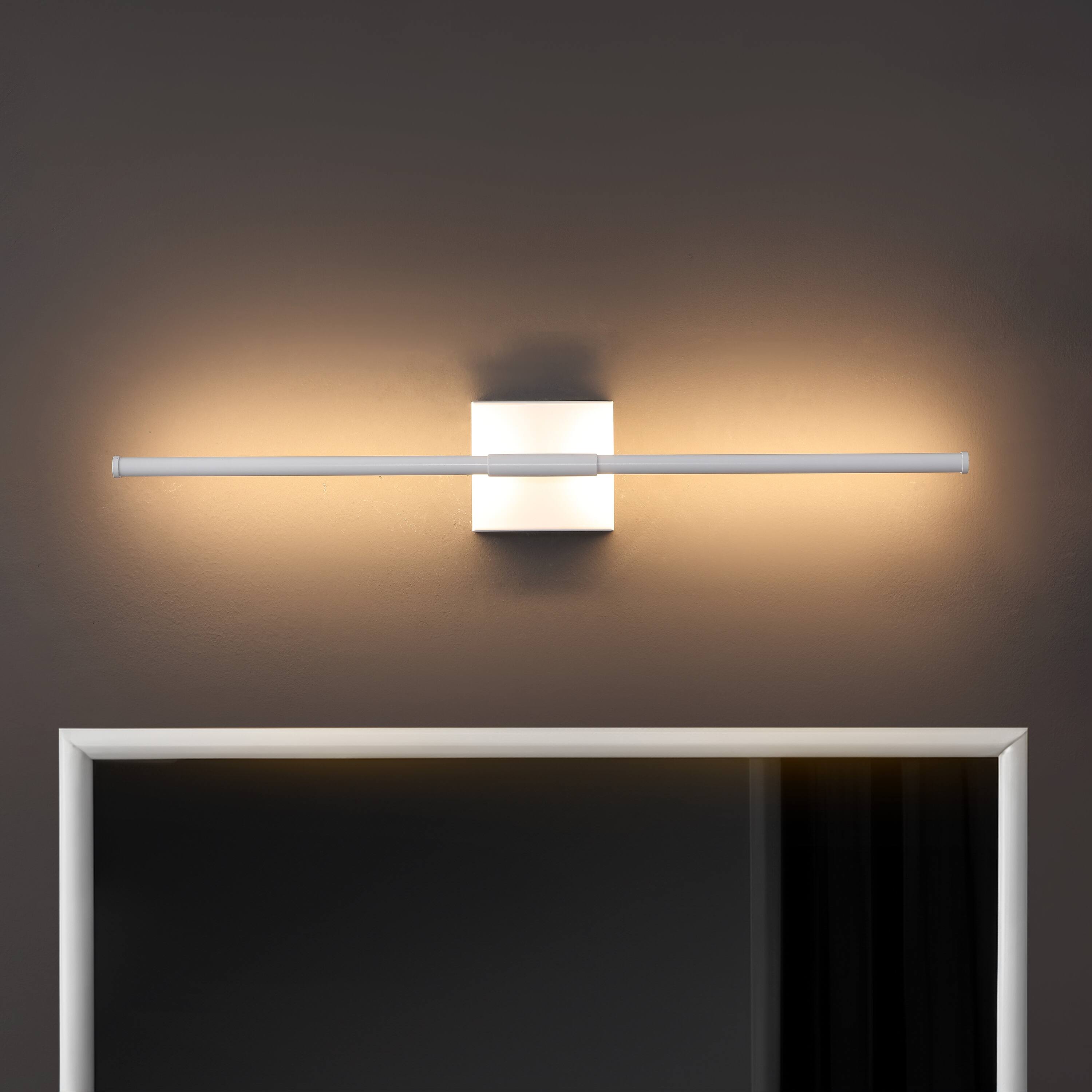 Alt View 1. Jonathan Y - McKenna 28" Modern Minimalist Adjustable Dimmable Integrated LED Metal Wall Sconce, White - White.