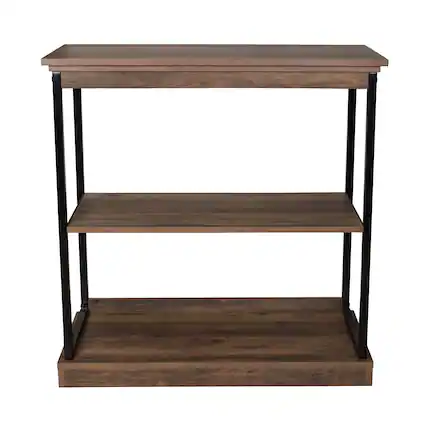 Front. Danya B - Oslo Contemporary 3-shelf Etagere Bookcase - Black, Brown.