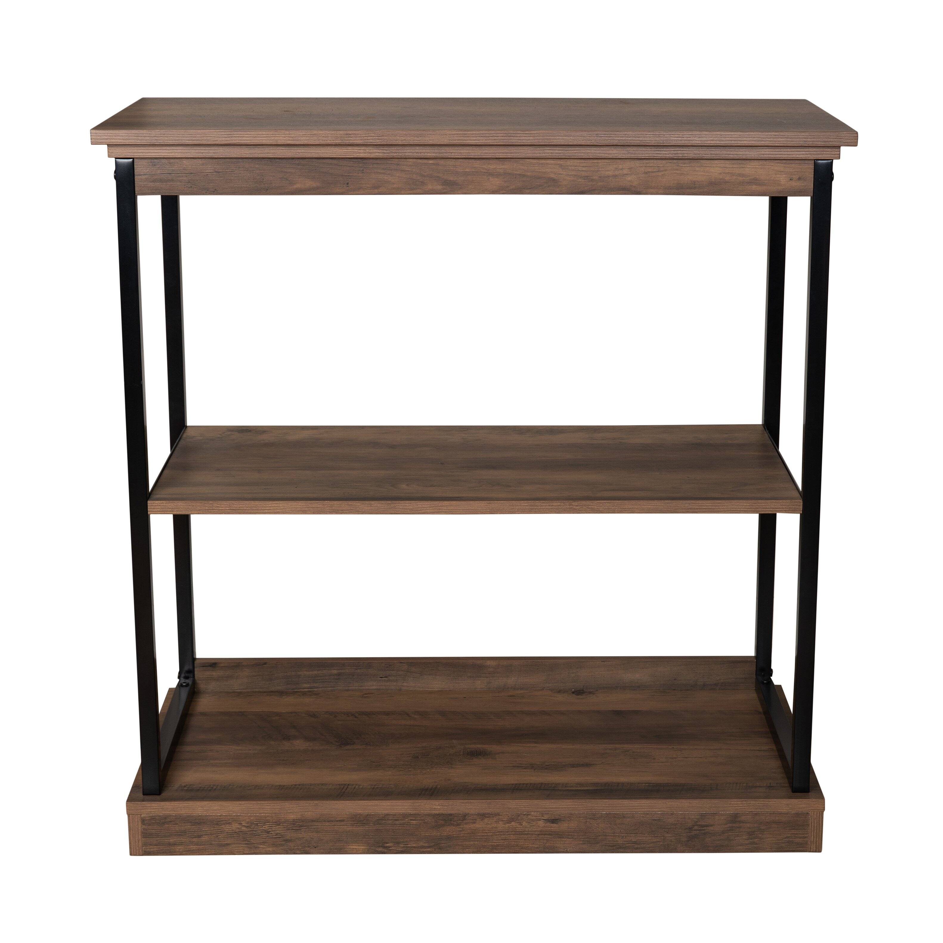 Front. Danya B - Oslo Contemporary 3-shelf Etagere Bookcase - Black, Brown.