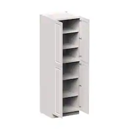 Boyel Living - 30-in W x 96-in H x 27-in D Shaker RTA Kitchen Pantry Cabinet with Soft-Close Doors - Glacier White