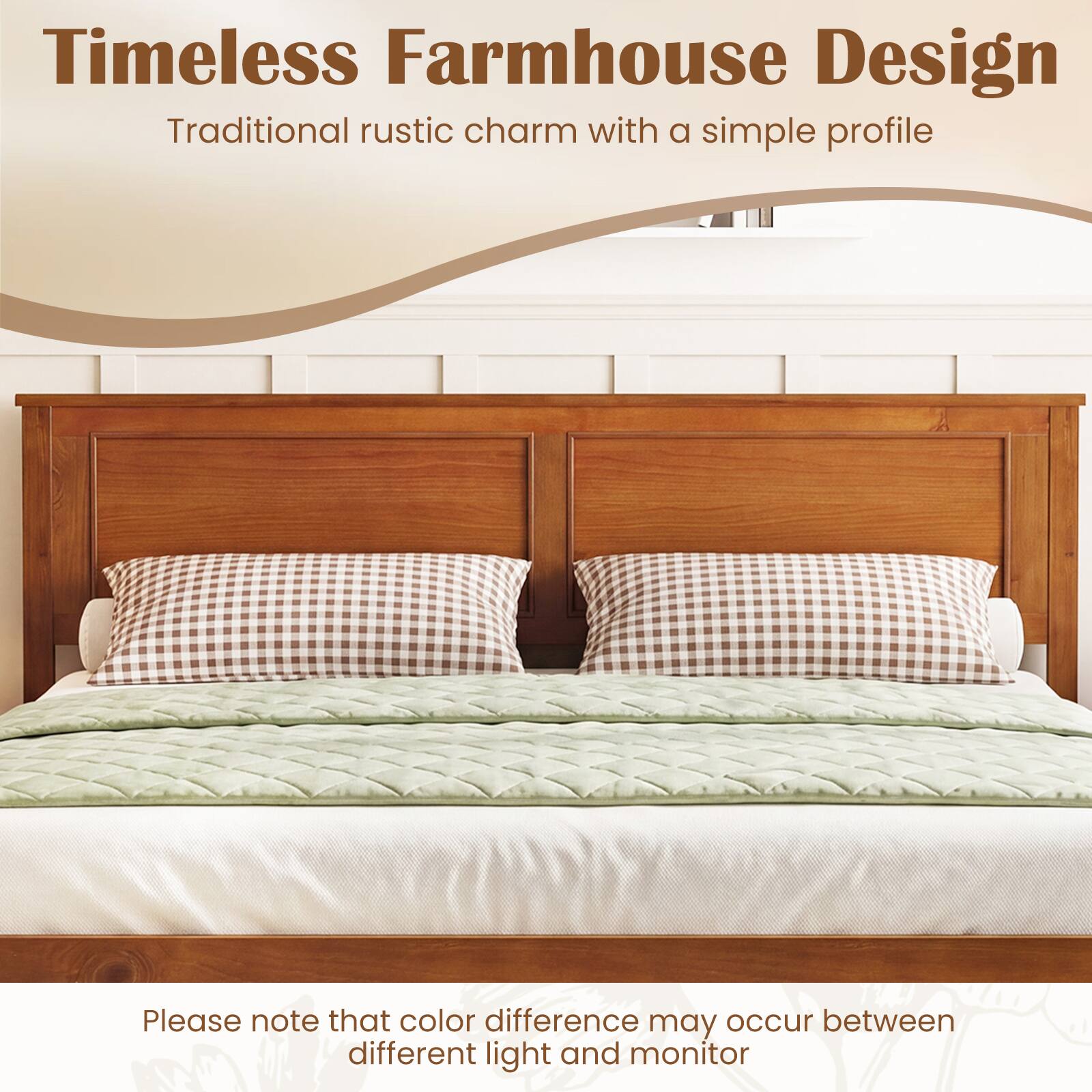 Timeless Farmhouse Design  
Traditional rustic charm with a simple profile  

Please note that color difference may occur between different light and monitor