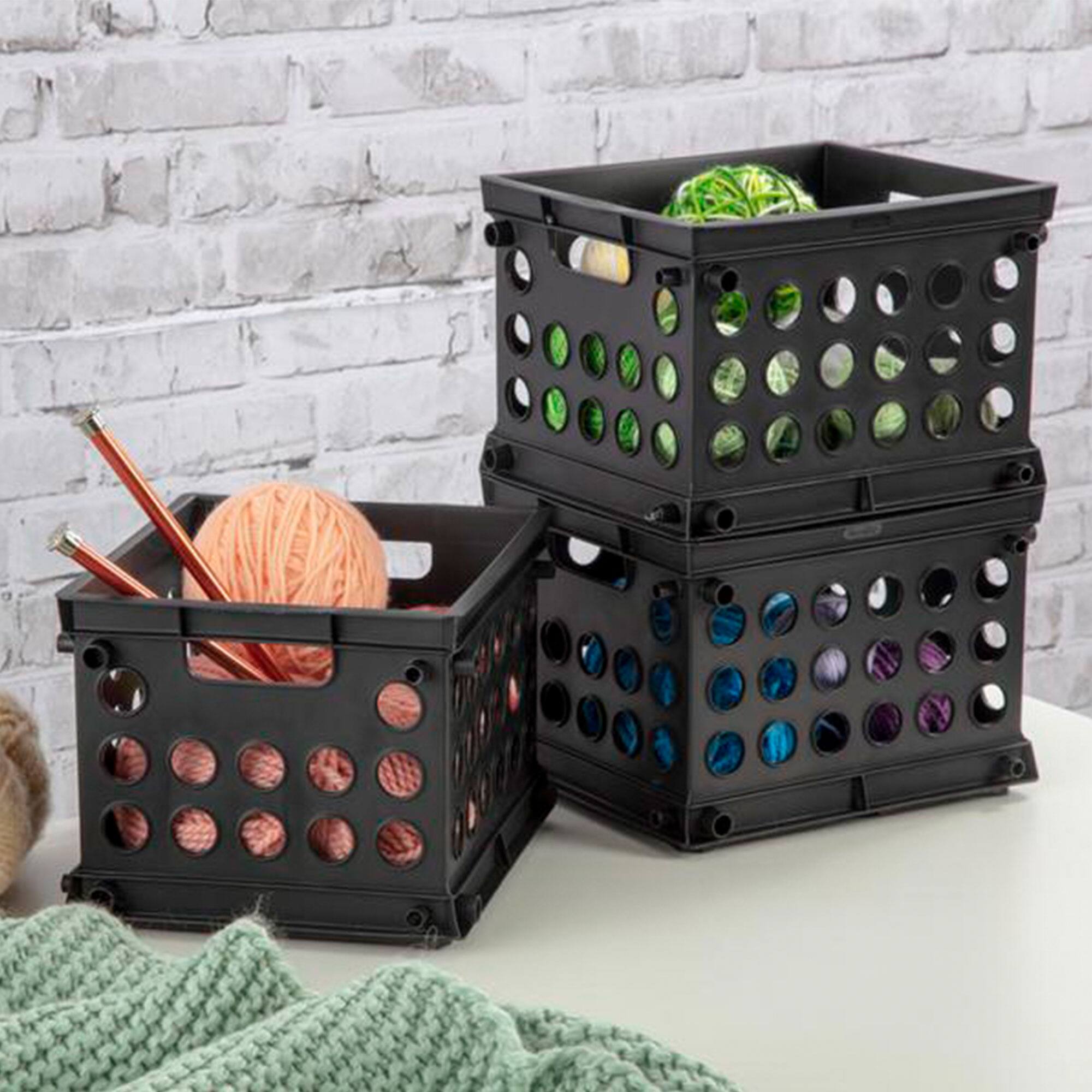 Alt View 3. Sterilite - Sterilite Mini Crate, Stackable Plastic Storage Bin with Handles, Black, 24 Pack - Black.