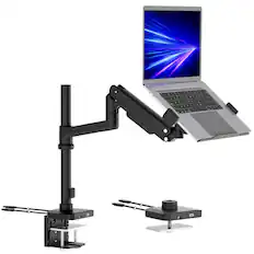 Front. Mount-It! - Laptop Desk Mount with Pole for 11–17 Inch Laptops, Adjustable VESA Compatible Laptop Arm - Black.