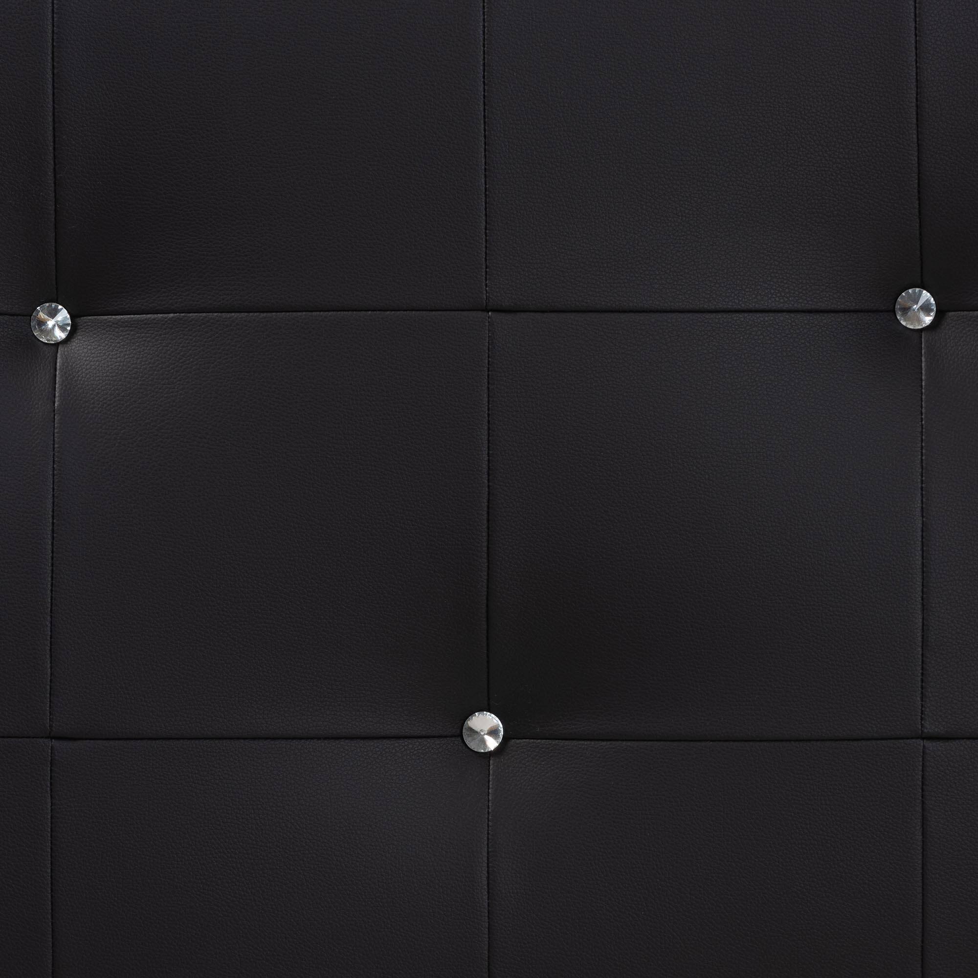Left. Baxton Studio - Dalini Modern and Contemporary Queen Faux Leather Headboard with Faux Crystal Buttons - Black.