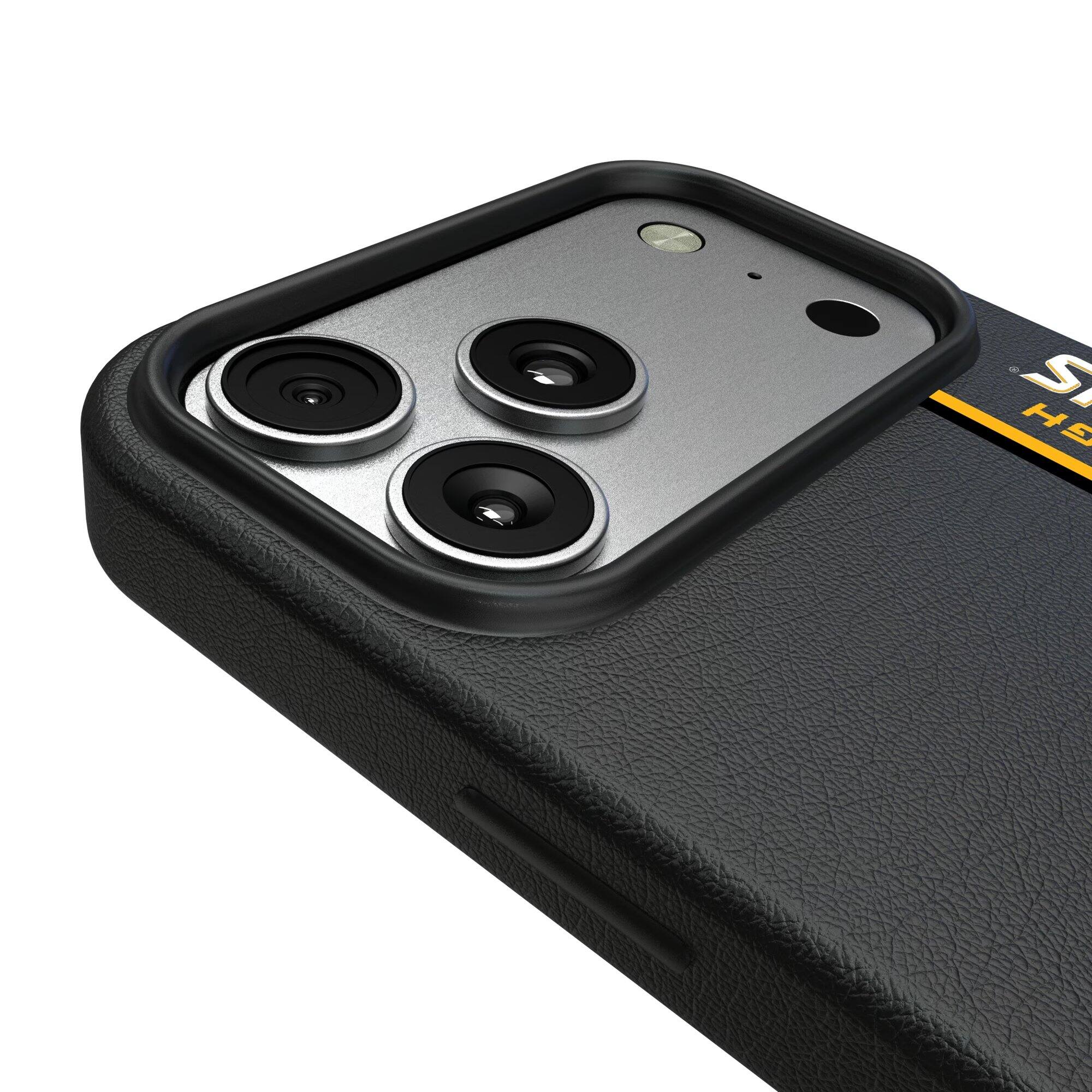 Alt View 2. Keyscaper - Black Pittsburgh Penguins Sidebar Magnetic iPhone Case - 15 - Black.