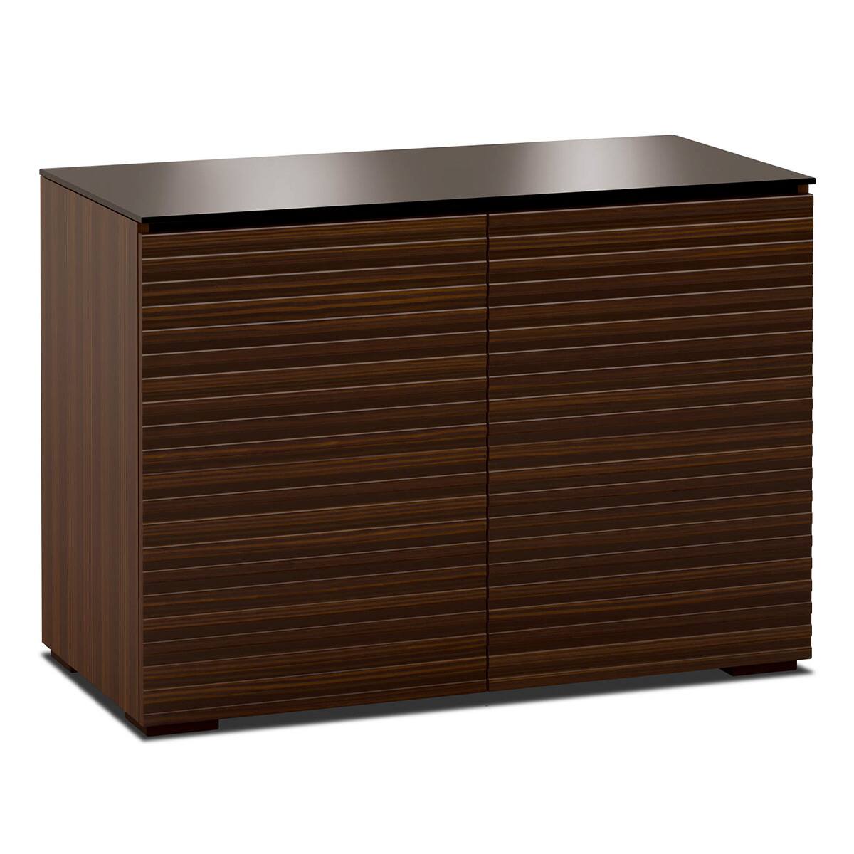 Front. Salamander Designs - Salamander Designs Chameleon Collection Zurich 323 RM Twin Pro Audio Rack (Horizontal Wood Pattern with Black Glass Top) - Dark Wood.