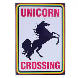 NMR Distribution - Unicorn Crossing 8" x 11.5" Tin Sign - Multicolored