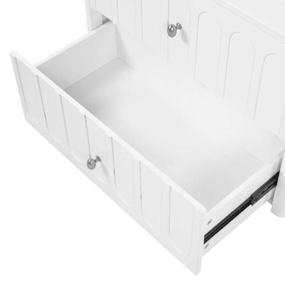 Alt View 9. Loheer - Loheer 30 inch floating bathroom vanity White Wall Mounted Cabinet with Ceramic Sink - White.