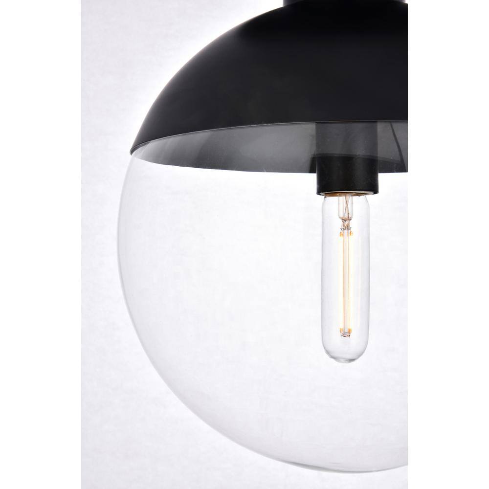 Back. Living District - Eclipse 1 Light Black Flush Mount With Clear Glass - Black And Clear.
