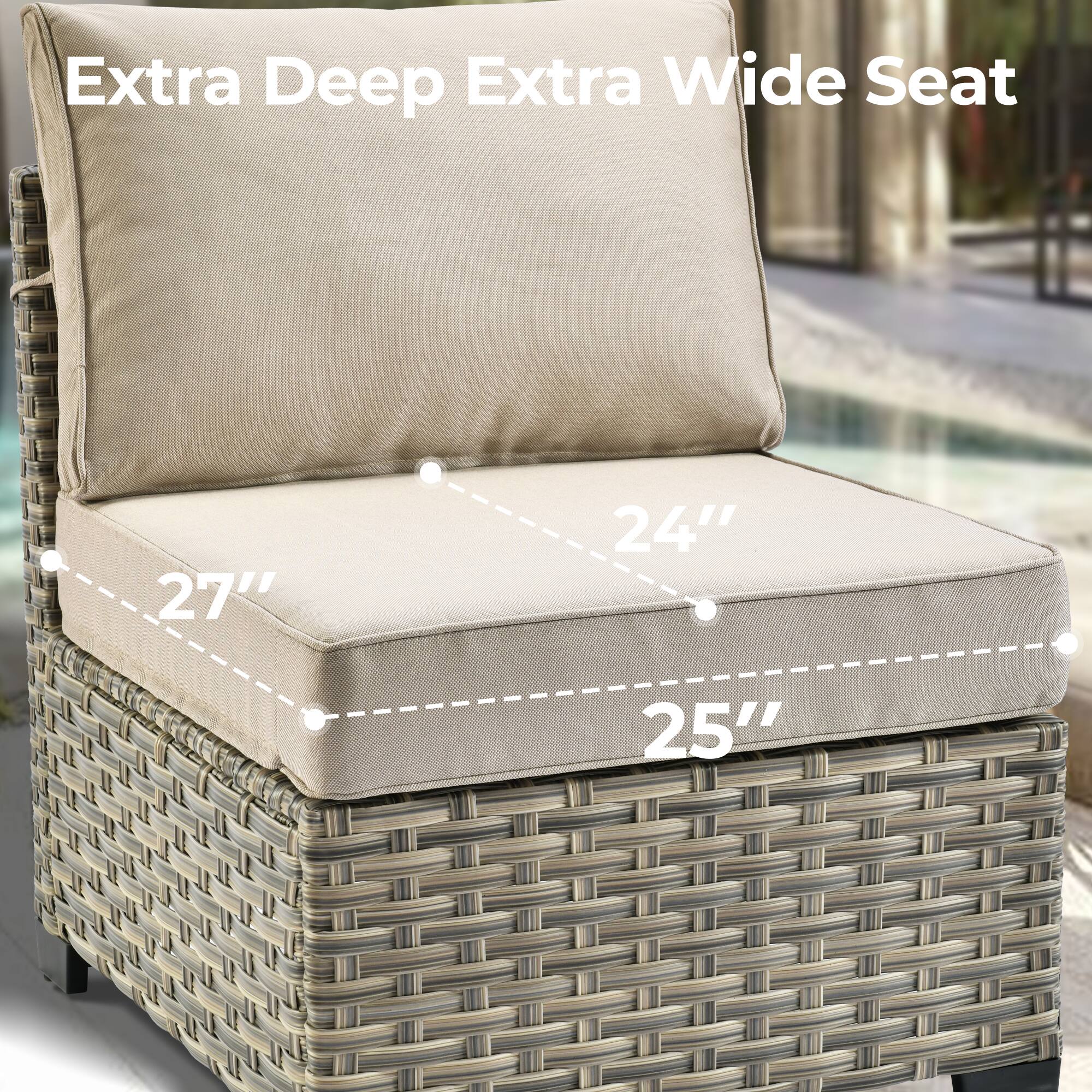 Extra Deep Extra Wide Seat  
27" 24" 25"