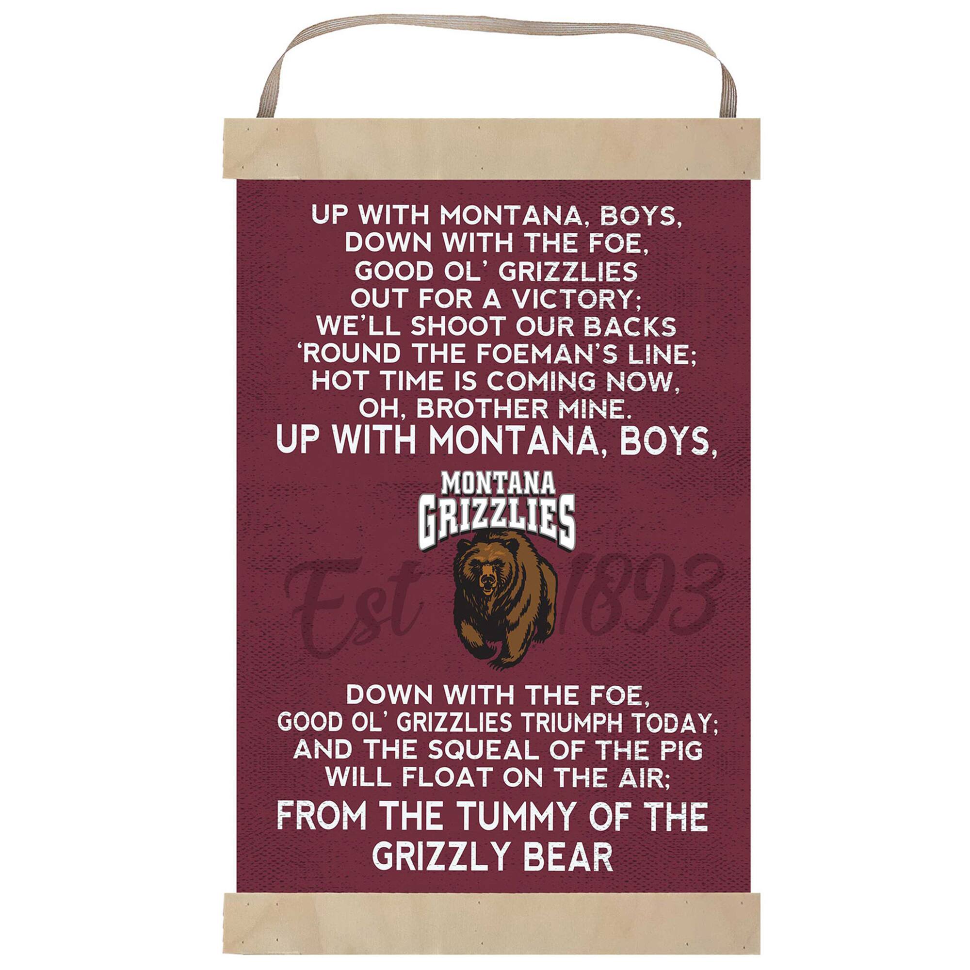Montana Grizzlies Fight Song Banner Sign
