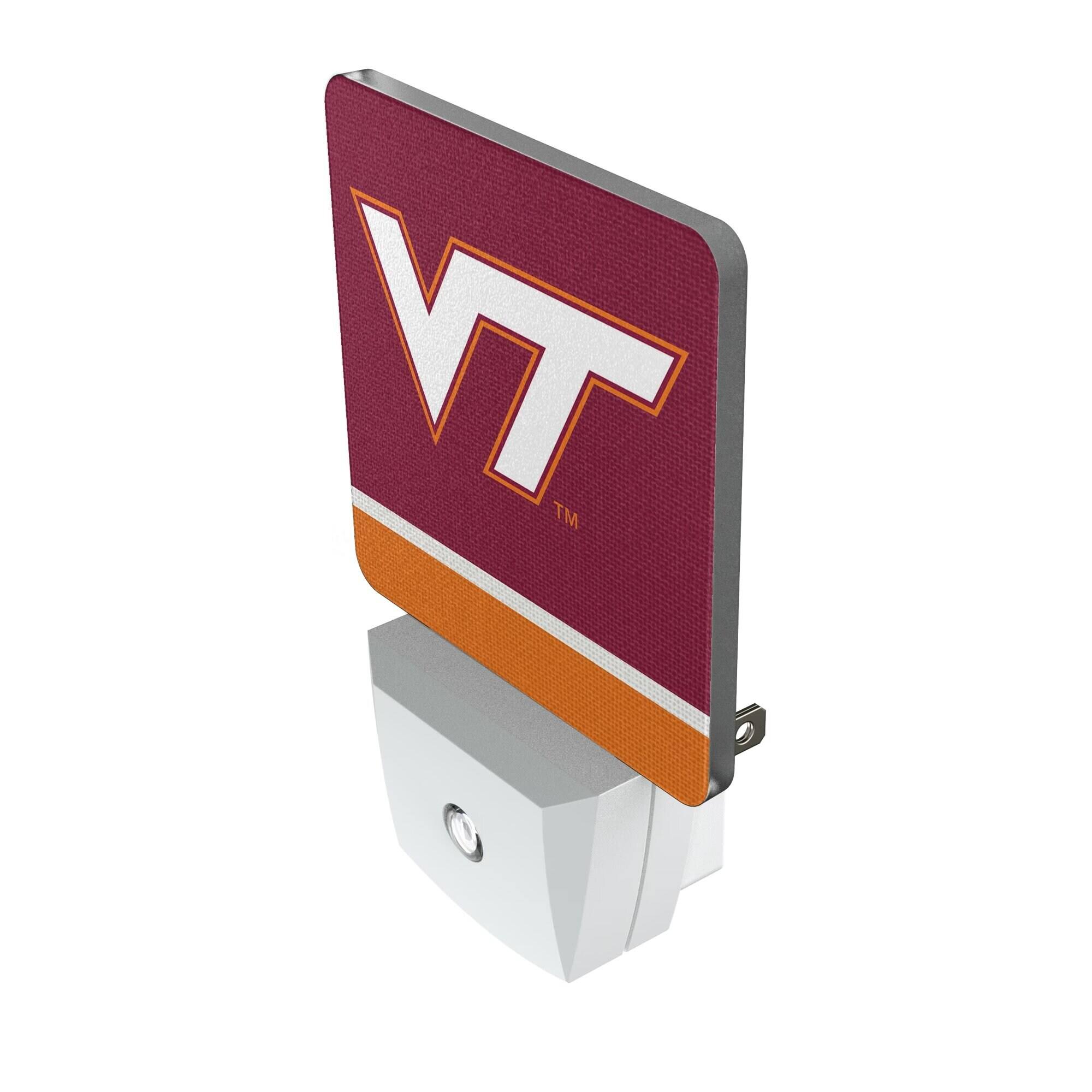 Alt View 1. Keyscaper - Virginia Tech Hokies Stripe Design Nightlight 2-Pack - Multicolor.
