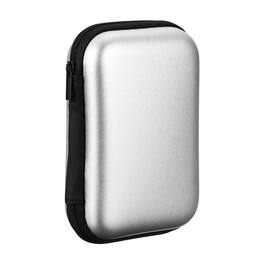 Unique Bargains - Earphone Case, 5.71x3.94x1.77in, Portable Earbud Carrying Case Storage Bag for In-Ear Headphones - Silver