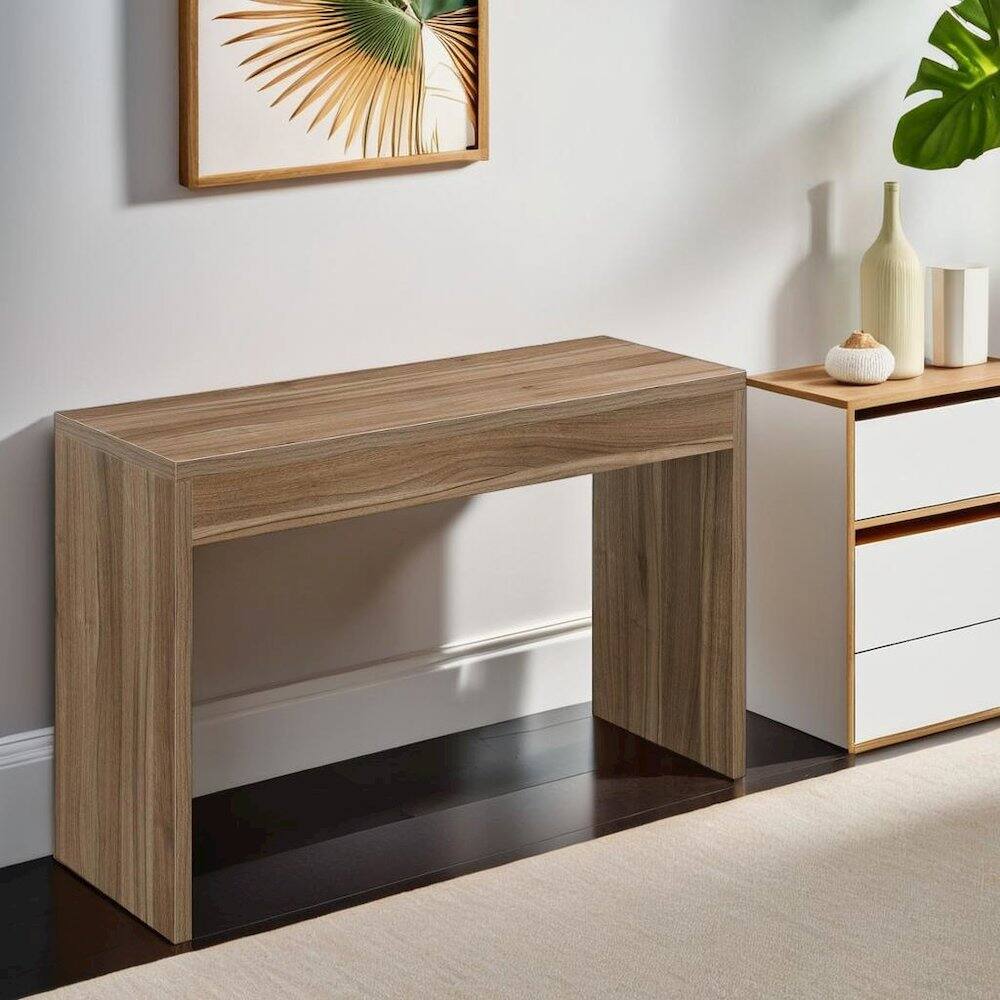 Back. FurniFact - Brown Console Table with Storage and Practical Design for Living Room - Cappuccino.