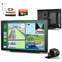 Rexing - 4K+1080p Dash Cam with CarPlay & Android Auto, WiFi, GPS, and Parking Mode for Seamless Connectivity - Black - Front_Zoom