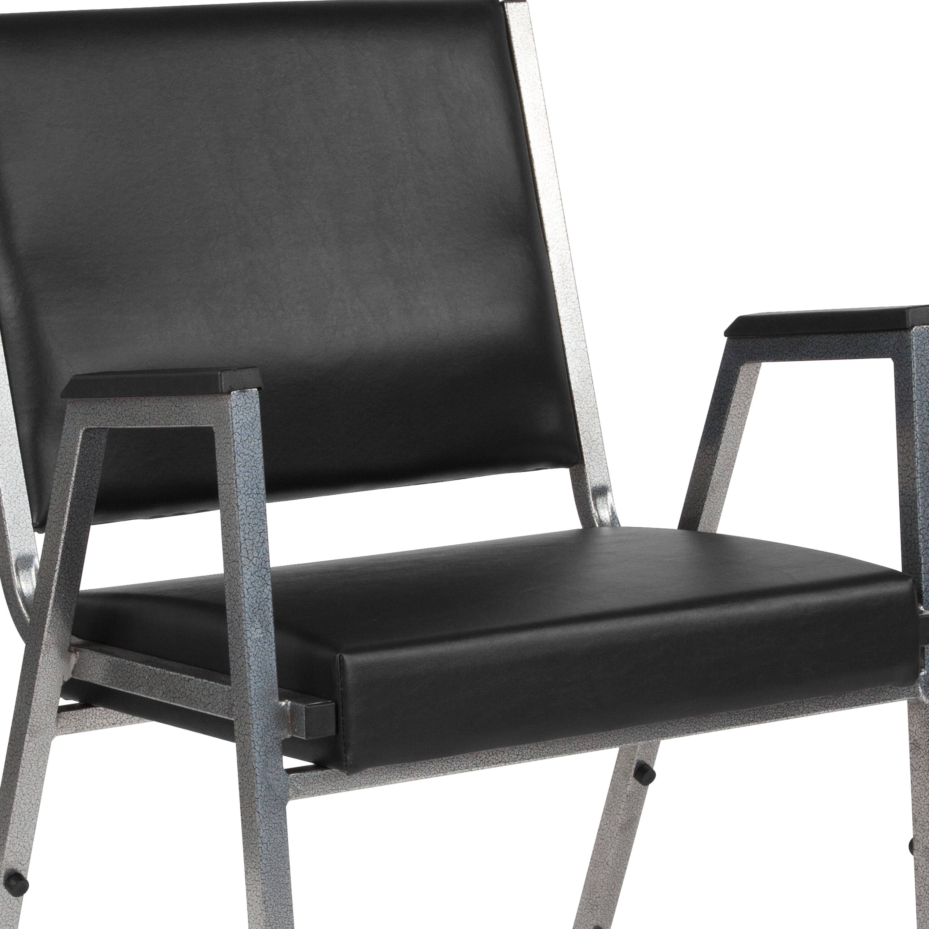 Alt View 9. Emma + Oliver - 4 Pack 1000 lb. Rated Antimicrobial Bariatric medical Reception Arm Chair - Black Vinyl.